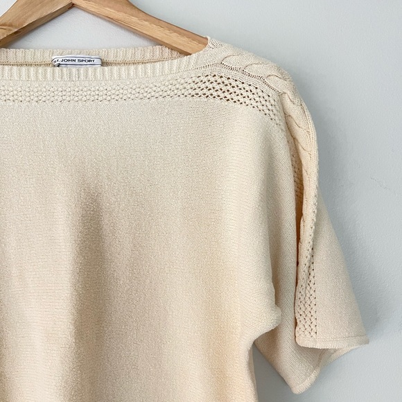 St. John Sport Wool Boat neck Blouse Sweater - Picture 3 of 11